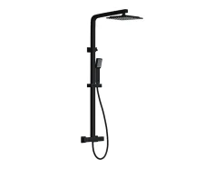 Vente-unique Colonne de douche thermostatique en acier inoxydable - 120 cm - Noir mat - PENEDA* Colonne De Douche Thermostatique