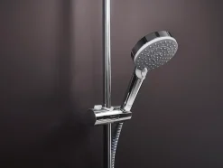 Hansgrohe Colonne de douche thermostatique avec pommeau + douchette 2 jets + flexible + barre réglable, chrome, Vernis Blend 200 EcoSmart* Colonne De Douche Thermostatique
