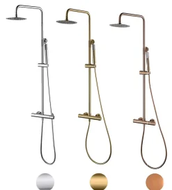 Imex Colonne de douche thermostatique - Monza - Diamètre tête de douche : 300 mm - Coloris: or brossé