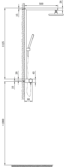 Bernstein Colonne de douche thermostatique acier inox - 112,5x50cm - NT6705C