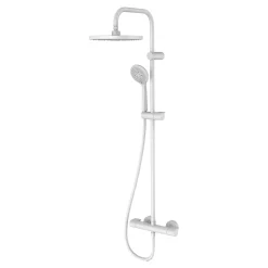 GoodHome Colonne de douche thermostatique blanche Cavally