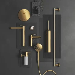 Duravit Colonne de douche thermostatique MinusFlow doré poli* Colonne De Douche Thermostatique