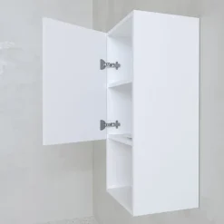Aurlane Colonne de rangement blanche - Porte et niche - 35x80x32.5 cm* Colonne De Salle De Bains