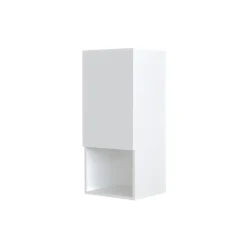 Aurlane Colonne de rangement blanche - Porte et niche - 35x80x32.5 cm* Colonne De Salle De Bains