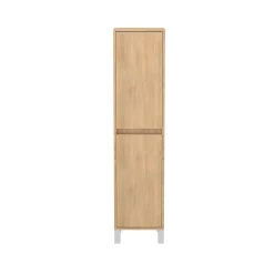 Aurlane Colonne de rangement Chêne Clair sur Pieds - Hauteur 160 cm - 2 Portes - XENOS