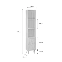 Sweeek Colonne de rangement pour salle de bain. Bohème. L 35 x P 25 x H 167cm