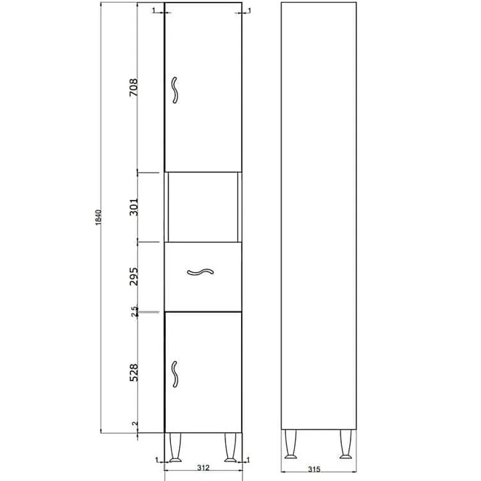 Kiamami Valentina Colonne De Salle De Bain Sur Pied Blanc Brillant H 198 Cm - Easy* Colonne De Salle De Bains