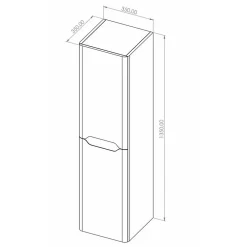 Sanitaire Colonne de salle de bain LUNA 135cm Blanc Brillant