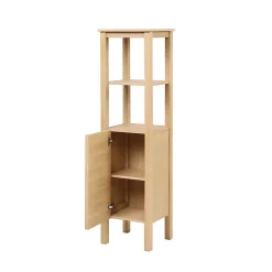 Mob-In Colonne de salle de bain sur pieds chêne NESTO 145cm porte lisse* Colonne De Salle De Bains|Meuble De Salle De Bains Faible Profondeur