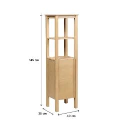 Mob-In Colonne de salle de bain sur pieds chêne NESTO 145cm porte lisse* Colonne De Salle De Bains|Meuble De Salle De Bains Faible Profondeur