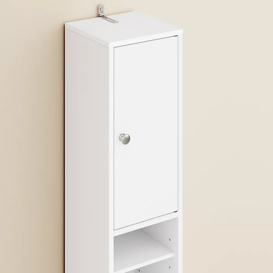Sobuy Colonne de Salle de Bain Étroite Hydrofuge avec Étagères et Tiroirs Réglables - Armoire Gain de Place Blanche* Colonne De Salle De Bains