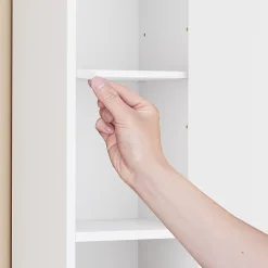Sobuy Colonne de Salle de Bain Étroite Hydrofuge avec Étagères et Tiroirs Réglables - Armoire Gain de Place Blanche* Colonne De Salle De Bains