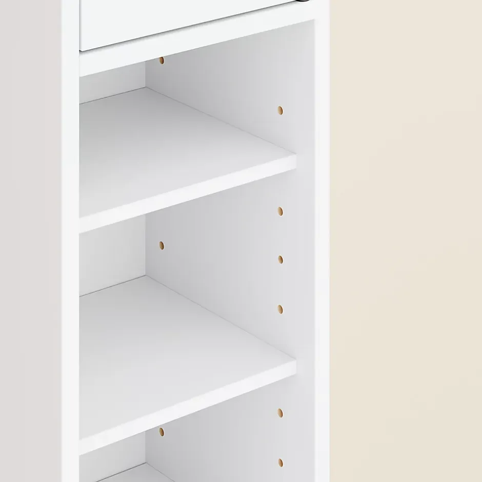 Sobuy Colonne de Salle de Bain Étroite Hydrofuge avec Étagères et Tiroirs Réglables - Armoire Gain de Place Blanche* Colonne De Salle De Bains