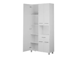 Vente-unique Colonne de salle de bain avec miroir sur pied - 180 cm - Blanc - MINELA* Colonne De Salle De Bains|Meuble De Salle De Bains Faible Profondeur