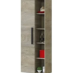 Calicosy Colonne de Salle de Bain - ARKITMOBEL - Athena 1A1G - 51 x 25 x 135 cm - Marron - Montage facile* Colonne De Salle De Bains