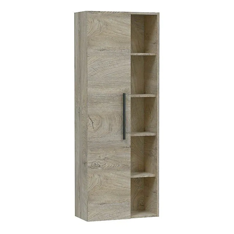 Calicosy Colonne de Salle de Bain - ARKITMOBEL - Athena 1A1G - 51 x 25 x 135 cm - Marron - Montage facile* Colonne De Salle De Bains