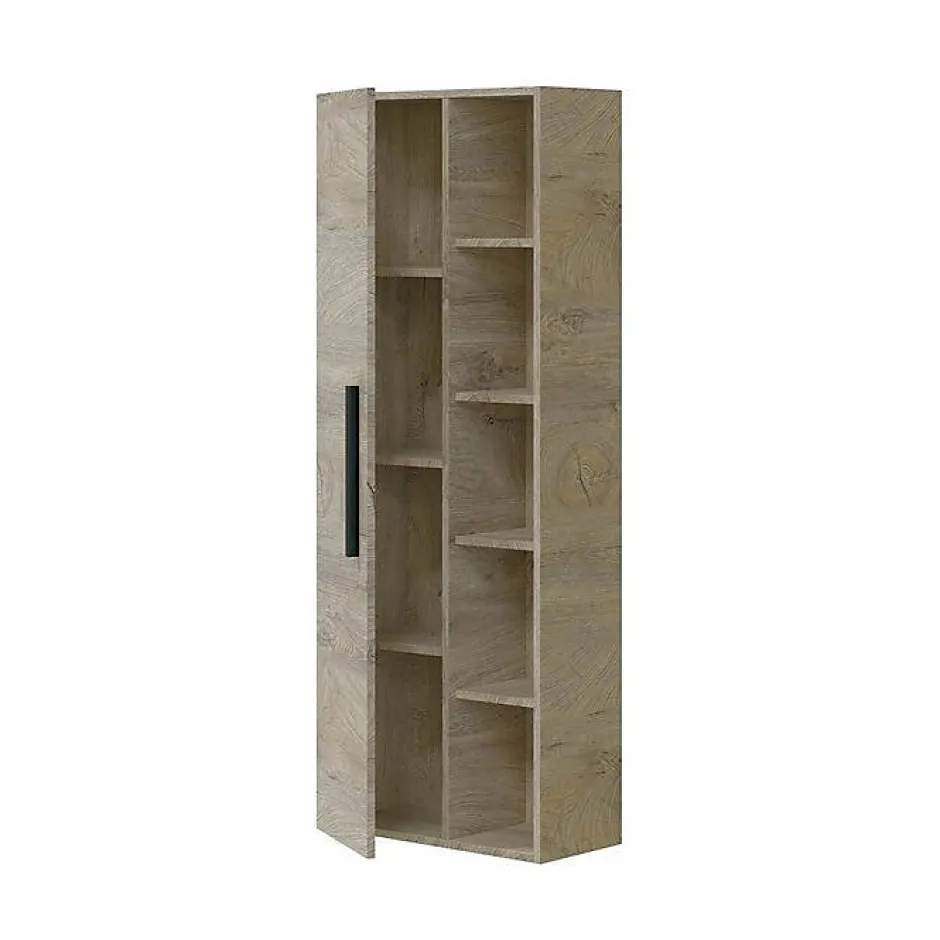 Calicosy Colonne de Salle de Bain - ARKITMOBEL - Athena 1A1G - 51 x 25 x 135 cm - Marron - Montage facile* Colonne De Salle De Bains