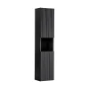 Meublorama Colonne de salle de bain VANO 2 portes et 1 niche Noir mat L30 x P25 x H140 cm Meuble suspendu* Colonne De Salle De Bains