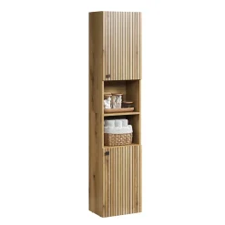 Calicosy Colonne de salle de bain rainurée 2 portes, 2 niches H186 cm - PUREBLISS
