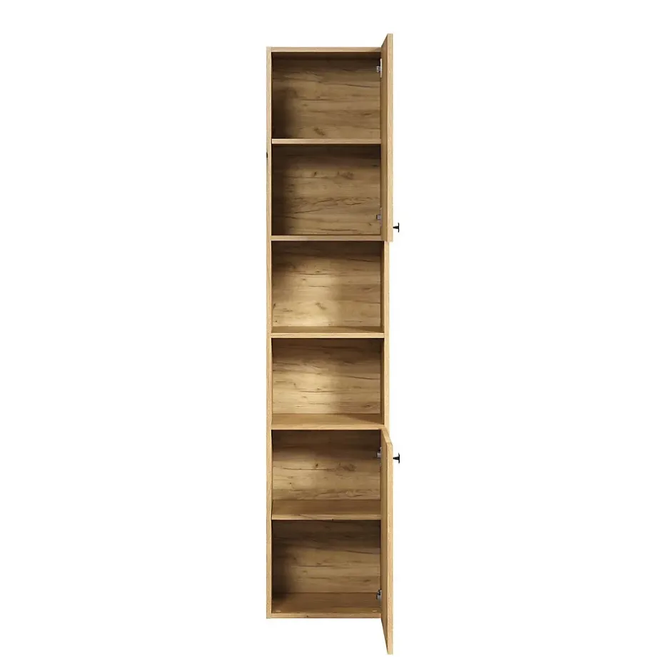 Calicosy Colonne de salle de bain rainurée 2 portes, 2 niches H186 cm - PUREBLISS