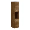 Vente-unique Colonne de salle de bain suspendue effet bois avec niche de rangement - L30 x P30 x H133 cm - MIELA II