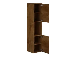 Vente-unique Colonne de salle de bain suspendue effet bois avec niche de rangement - L30 x P30 x H133 cm - MIELA II