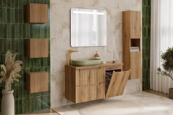 Furnidea Colonne de salle de bain suspendue 30 x 140 cm NOVA chêne Coast Evoke