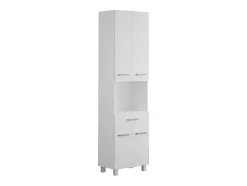 Vente-unique Colonne de salle de bain sur pied - 180 cm - Blanc - MINELA* Colonne De Salle De Bains