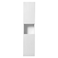 Meublorama Colonne de salle de bain VANO 2 portes et 1 niche Blanc alpin L30 x H140 x P25 cm Meuble suspendu* Colonne De Salle De Bains