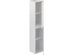 T-Bath Colonne de salle de bain NELI 2 portes 140x30x27 cm blanc* Meuble De Salle De Bains Faible Profondeur