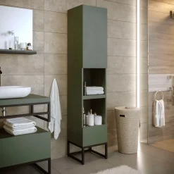 T-Bath Colonne de salle de bain SPA 1 porte 1 tiroir 180x35x35 cm vert