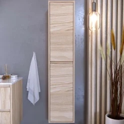 T-Bath Colonne de salle de bain DINEY 2 portes 140x30x25 cm orme* Colonne De Salle De Bains
