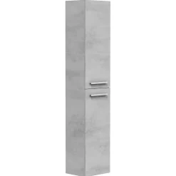 Vs Venta-Stock Colonne de salle de bain Alise 2 portes, couleur Ciment