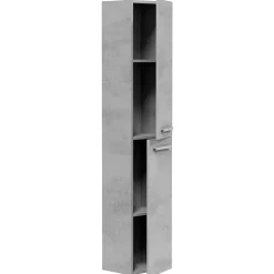 Vs Venta-Stock Colonne de salle de bain Alise 2 portes, couleur Ciment