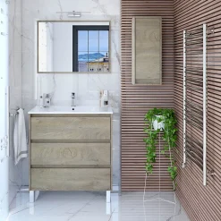 Vs Venta-Stock Colonne de salle de bain Devin 1 porte, couleur Nordik