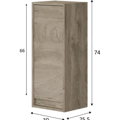 Vs Venta-Stock Colonne de salle de bain Devin 1 porte, couleur Nordik