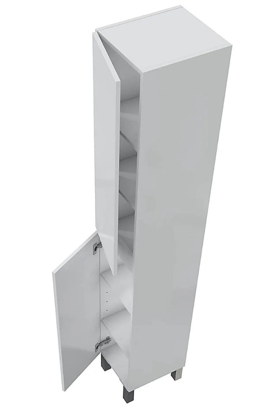Pegane Colonne de salle de bain avec 2 portes sans poignée coloris blanc - Longueur 30 x Profondeur 35 x Hauteur 182 cm* Colonne De Salle De Bains