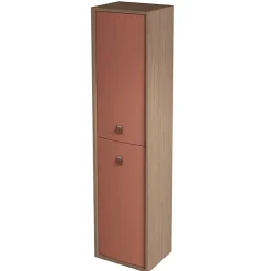 Decotec Colonne de salle de bains suspendue terracotta mat l.39 x H.160 x P.31 cm, 2 portes ouverture à gauche, Havana