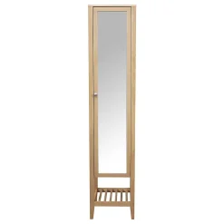 GoodHome Colonne de salle de bains à poser avec miroir placage chêne l.40,2 x H.185 x P.36,1 cm, Perma* Colonne De Salle De Bains