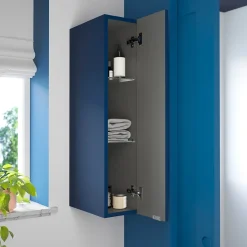 GoodHome Colonne de salle de bains suspendue faible largeur bleu nuit mat l.20 x H.90 x P.36 cm, Imandra* Colonne De Salle De Bains