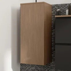 GoodHome Colonne de salle de bains l.35 x H.80 x P.30 cm effet noyer Kentia* Colonne De Salle De Bains