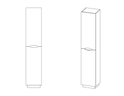 Ondee Colonne de salle de bains simple à poser H.180 x P. 30 x l.35 cm, blanc, Palermo