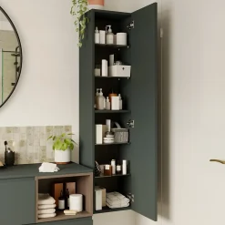 GoodHome Colonne de salle de bains l.35 x H.150 x P.30 cm vert forêt Kentia