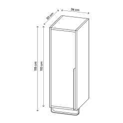 GoodHome Colonne de salle de bains suspendue avec porte-serviettes effet bois l.36 x H.115 x P.30 cm, Maza