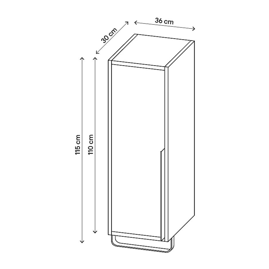 GoodHome Colonne de salle de bains suspendue avec porte-serviettes effet bois l.36 x H.115 x P.30 cm, Maza
