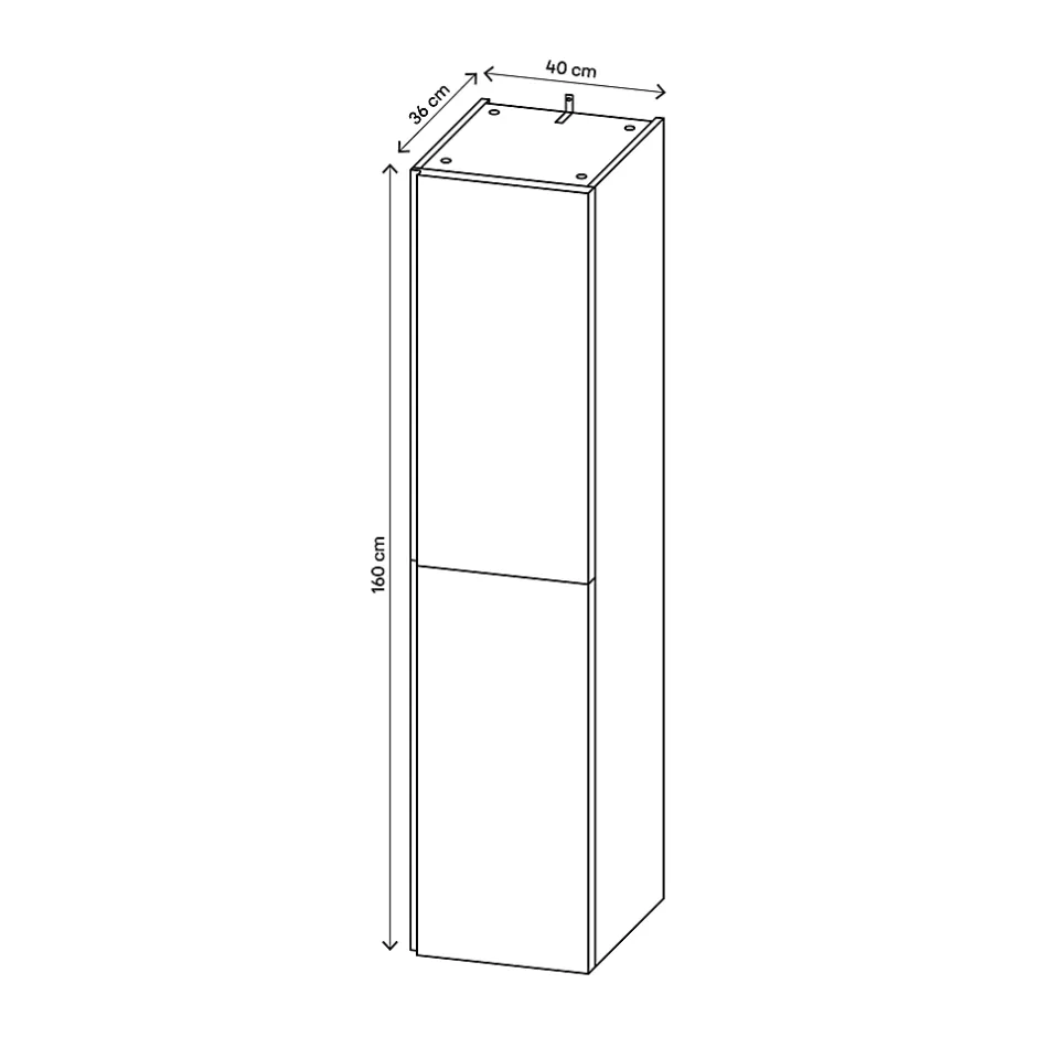 GoodHome Colonne de salle de bains blanc mat 2 portes l.40 x H.160 x P.36 cm Levanna