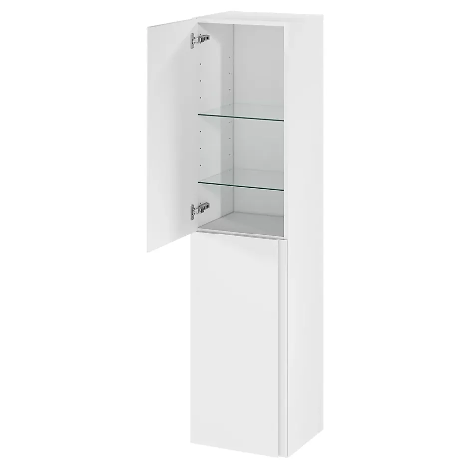 GoodHome Colonne de salle de bains blanc mat 2 portes l.40 x H.160 x P.36 cm Levanna