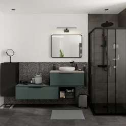 GoodHome Colonne de salle de bains l.35 x H.80 x P.30 cm noir mat Kentia