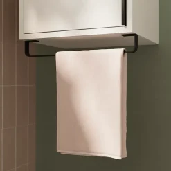 GoodHome Colonne de salle de bains suspendue avec porte-serviettes blanc mat l.36 x H.115 x P.30 cm, Maza