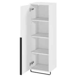 GoodHome Colonne de salle de bains suspendue avec porte-serviettes blanc mat l.36 x H.115 x P.30 cm, Maza